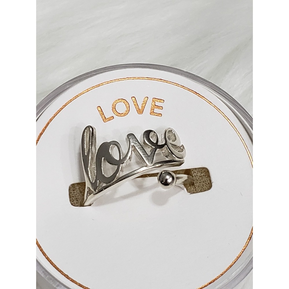 NEW Alex and Ani Love .925 Sterling Silver SPELL OUT CURSIVE RING ADJUSTABLE
